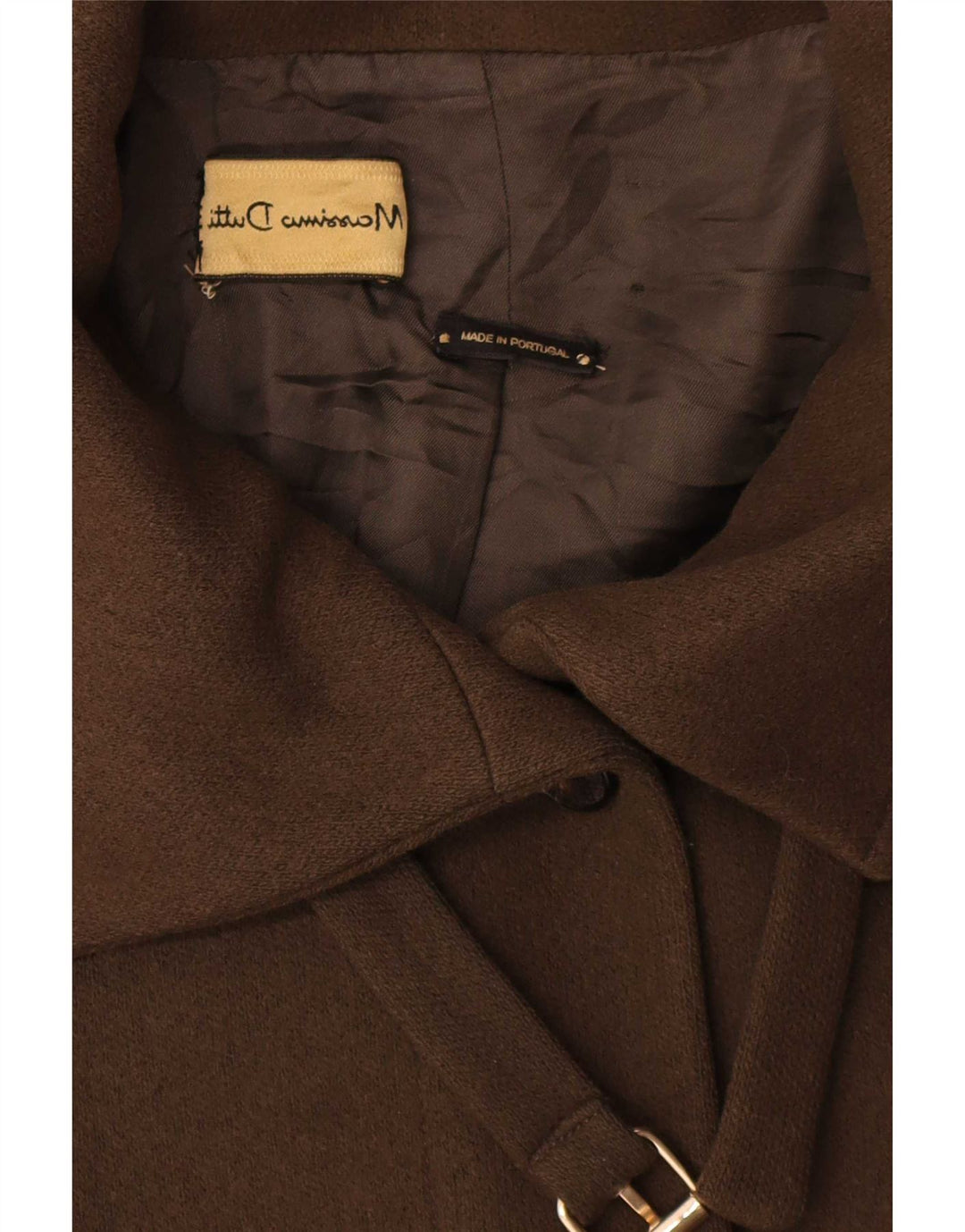 Massimo Dutti Damen Übergroßer Mantel UK 10 Small Khaki Wolle