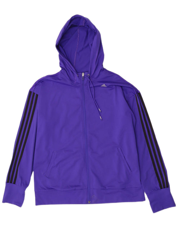 Adidas Damen Climacool Zip Hoodie Pullover UK 20/22 XL Lila gestreift