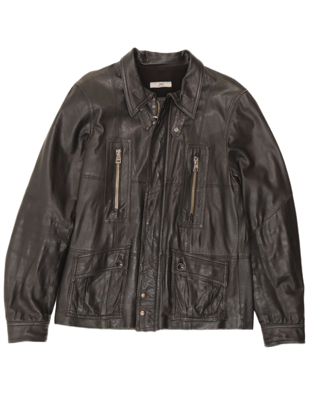Zen Herren Lederjacke IT 52 Großes schwarzes Leder