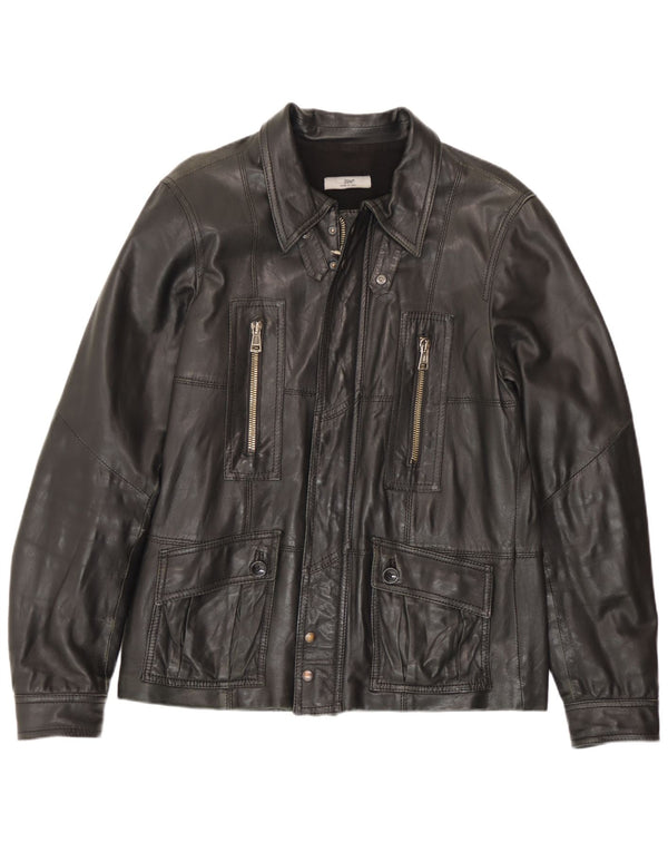 Zen Herren Lederjacke IT 52 Großes schwarzes Leder