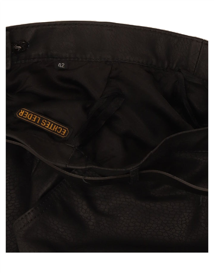 VINTAGE Womens Leather Skirt IT 42 Medium W28  Black Leather Vintage Vintage and Second-Hand Vintage from Messina Hembry 