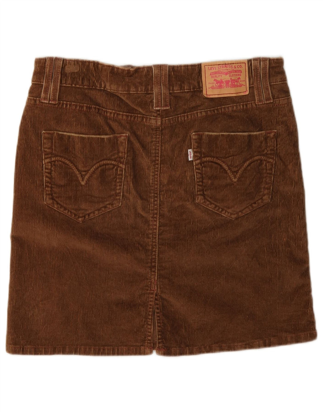 Levi's Damen Mini-Cordrock US 3 Small W30 Braune Baumwolle
