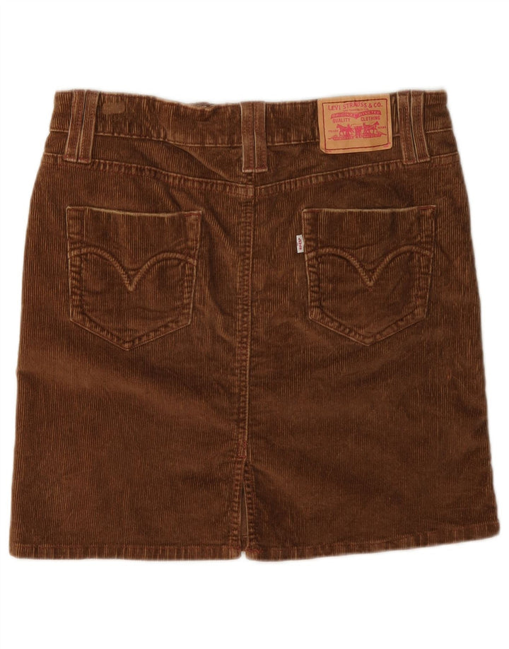 Levi's Damen Mini-Cordrock US 3 Small W30 Braune Baumwolle