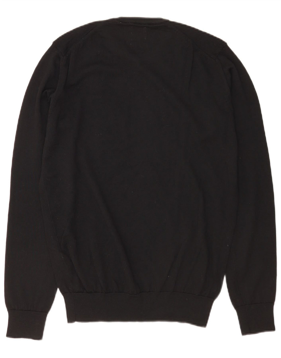 Zara Herren-Pullover mit Rundhalsausschnitt, Größe S, schwarze Wolle