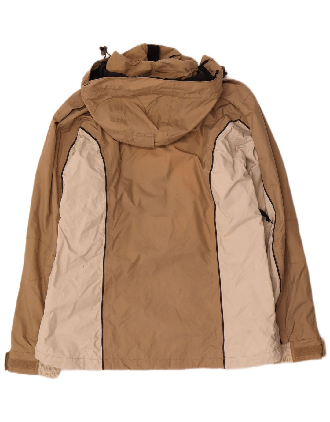 Helly Hansen Damen-Regenjacke mit Kapuze, UK 14, mittelbeigefarbenes Colourblock-Nylon