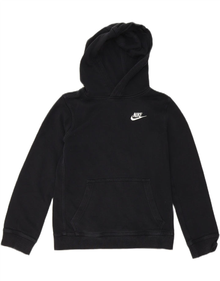 NIKE Boys Hoodie Jumper 10-11 Years Medium Black