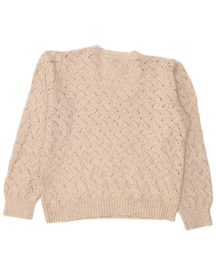 Marks & Spencer Damen-Pullover in Übergröße mit V-Ausschnitt, Gr. 14, Mittelbeige