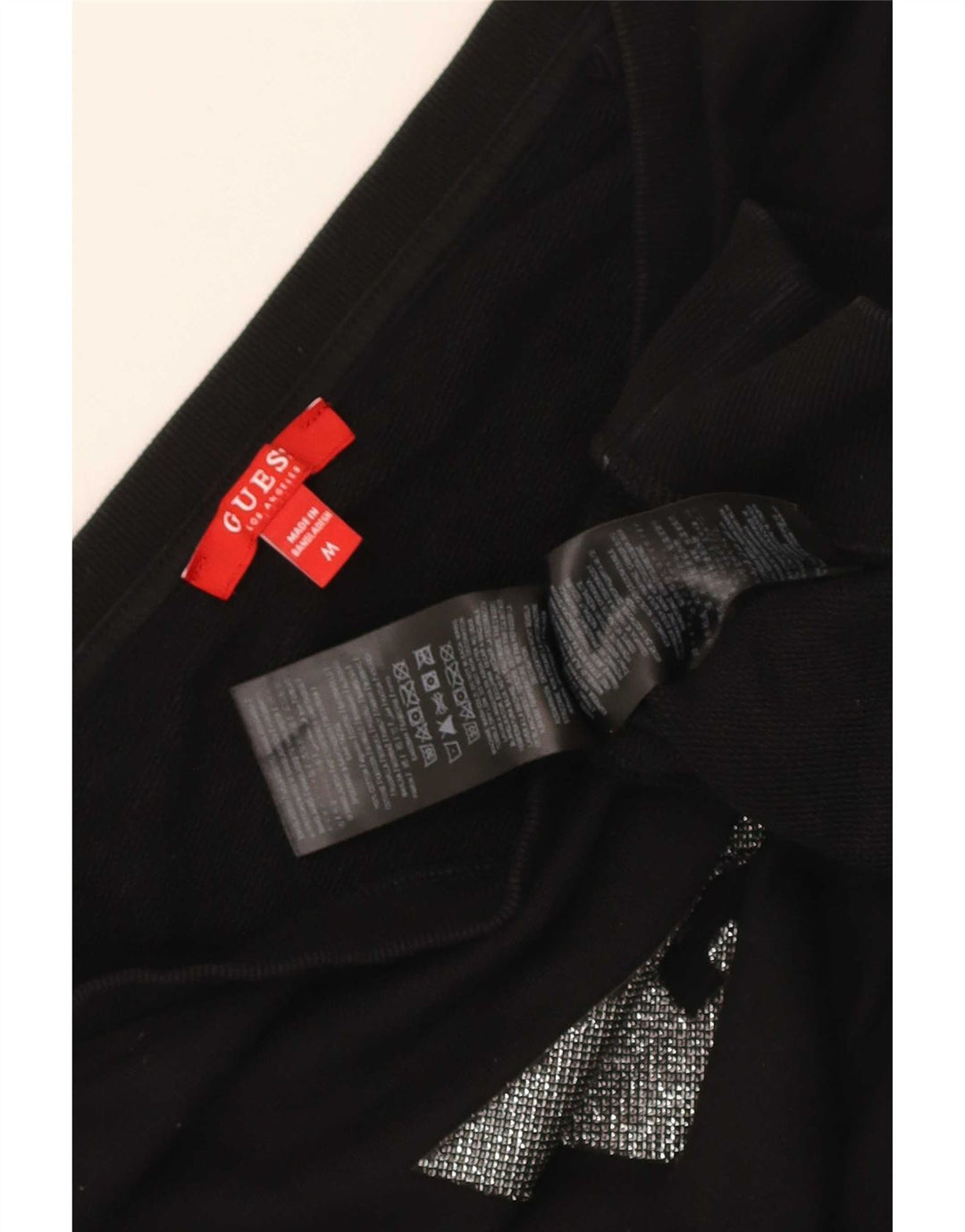 Guess Damen Crop Graphic Sweatshirt Pullover UK 14 Mittelschwarze Baumwolle