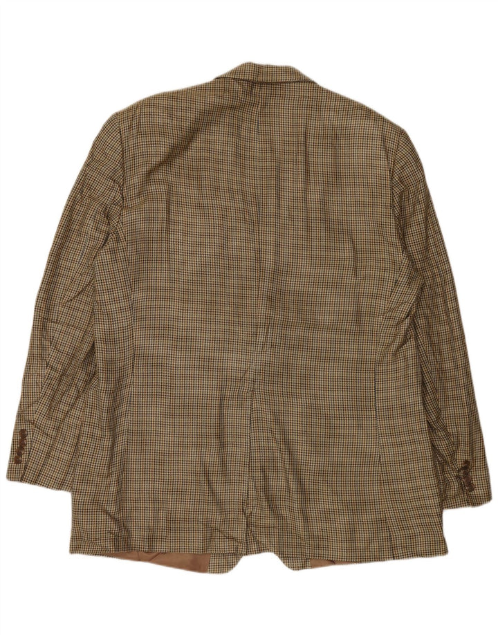 Chaps Herren-Blazer mit 2 Knöpfen, UK 46 3XL, grüne Hahnentritt-Seide