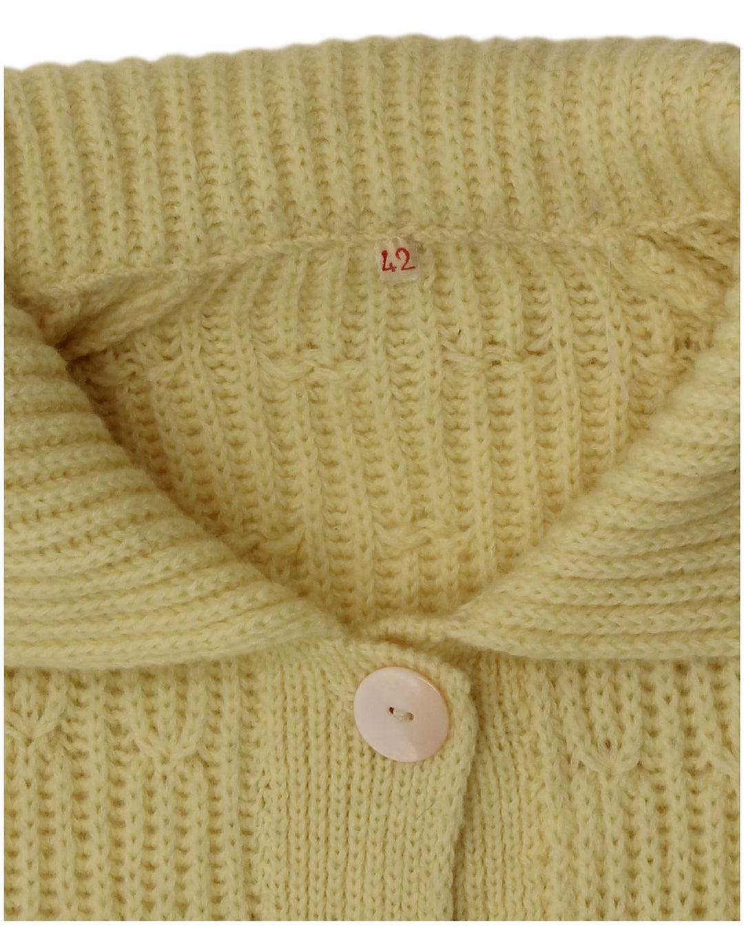 Vintage Damen Cardigan Pullover IT 42 Mittelgelb