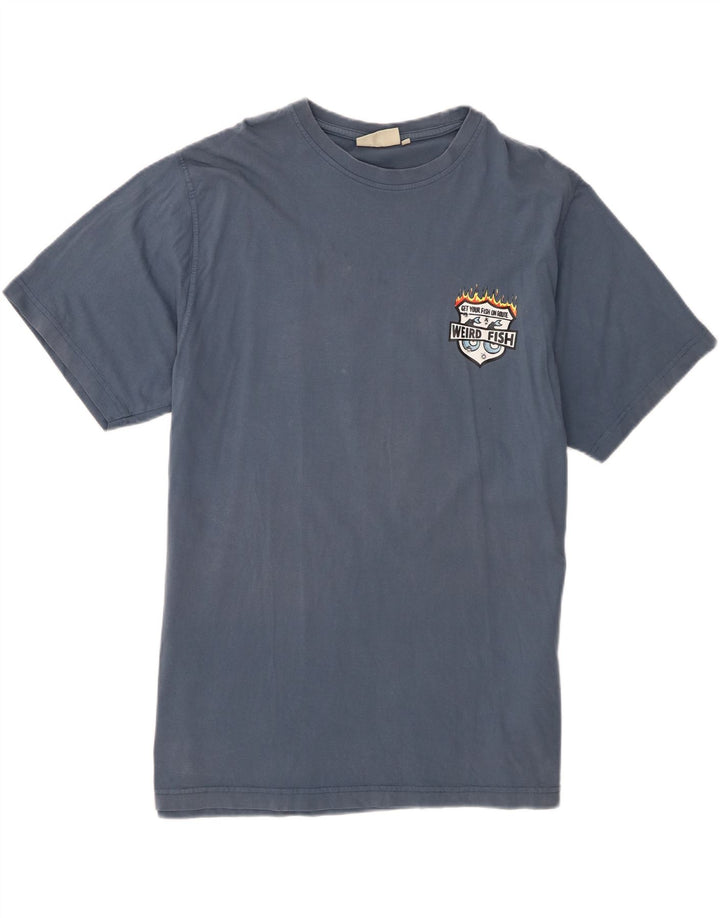 Weird Fish Herren Grafik T-Shirt Top XL Blau Baumwolle