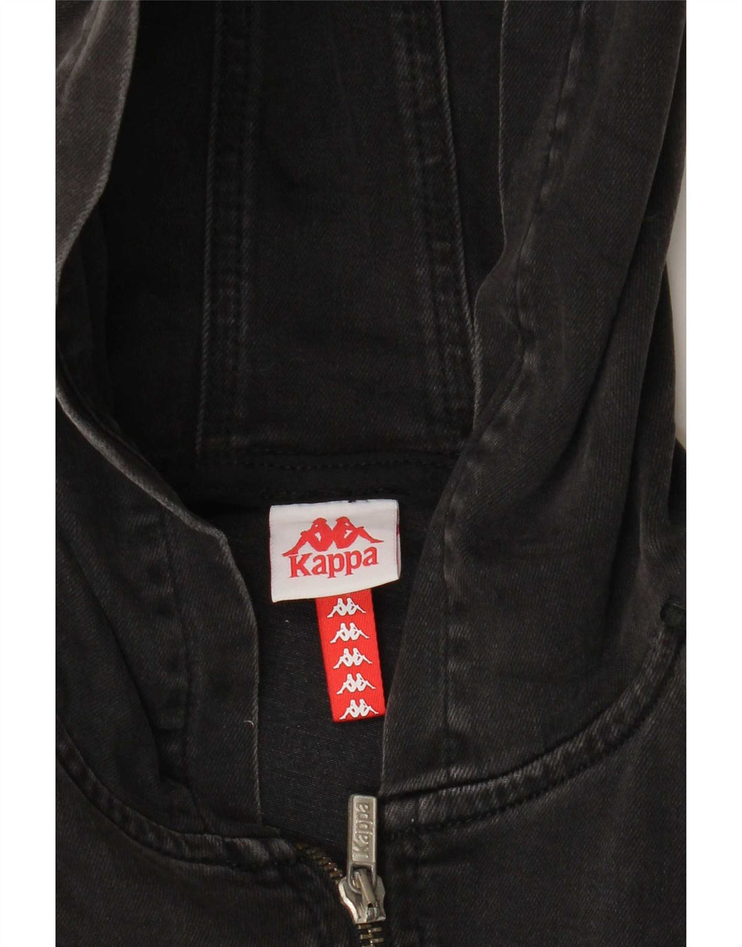 Kappa Jungen-Jeansjacke mit grafischer Kapuze, 7–8 Jahre, Grau