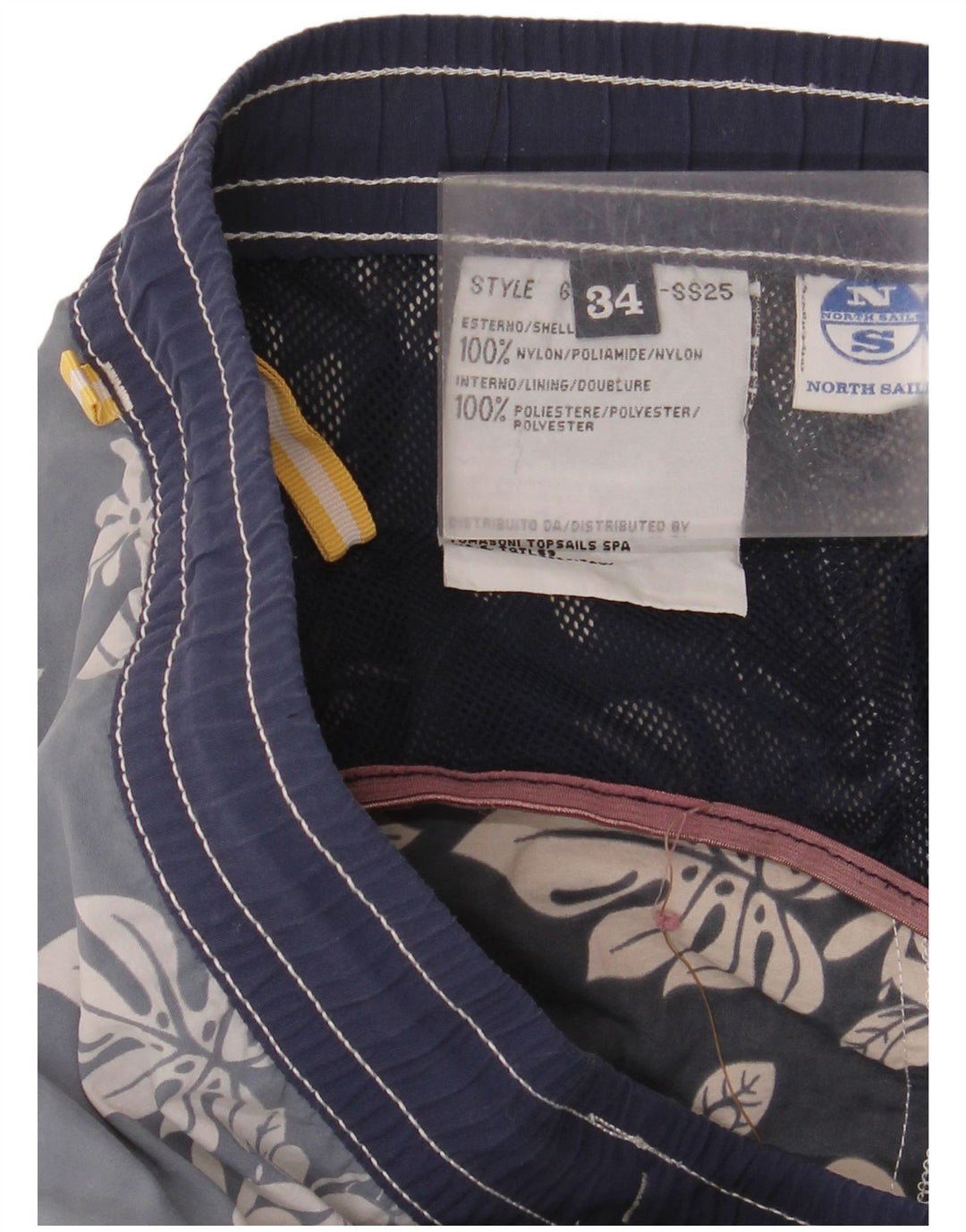 North Sails Herren-Badeshorts, groß, aus Nylon mit grauem Blumenmuster