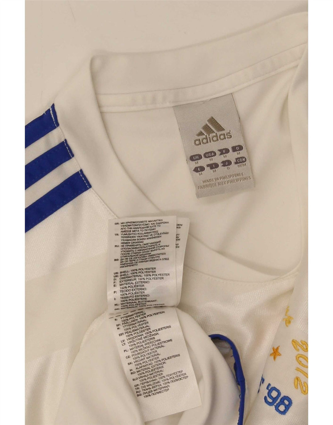 Adidas Herren Climalite T-Shirt Top Mittelweißes Nadelstreifen-Polyester