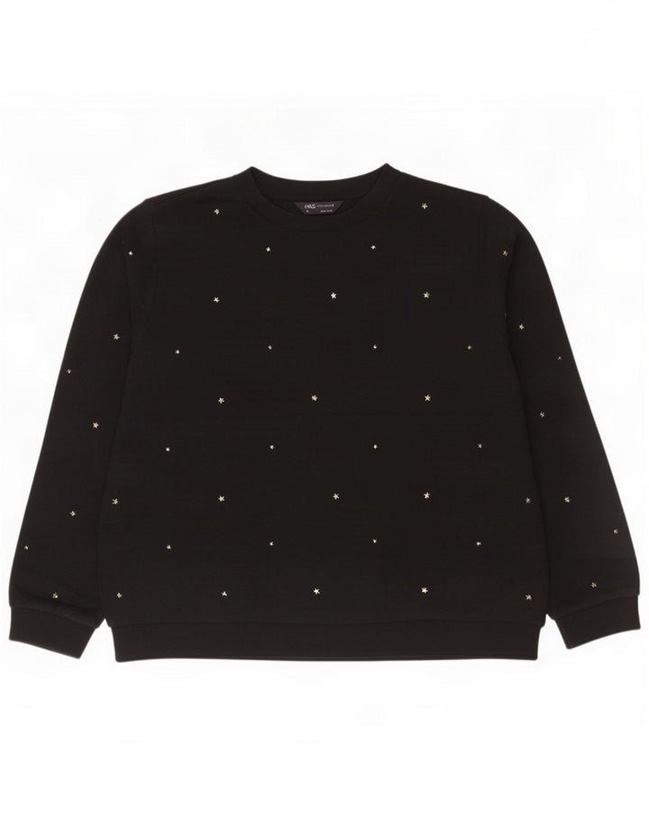 Marks & Spencer Damen Sweatshirt-Pullover UK 16 Large Black Spotted