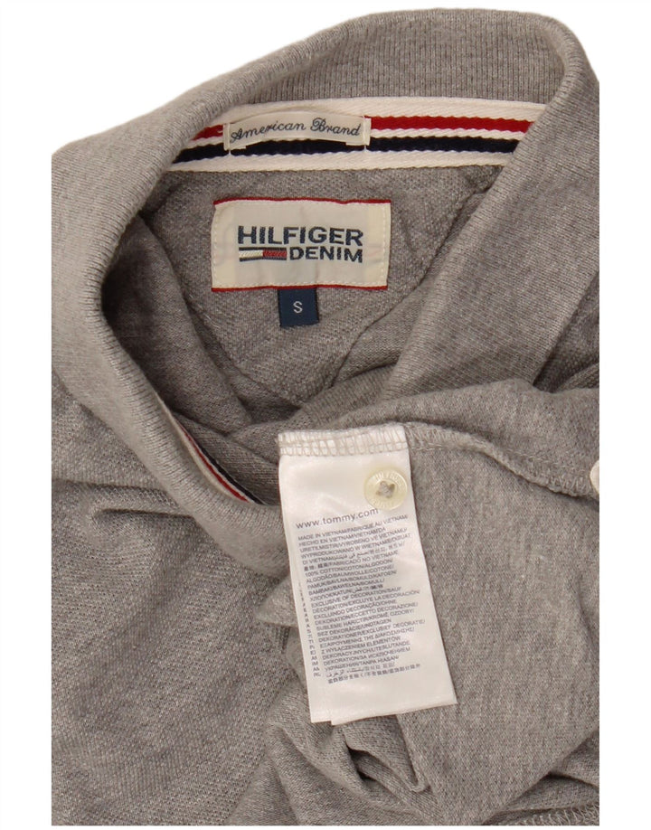 TOMMY HILFIGER Herren Poloshirt Small Grau Baumwolle