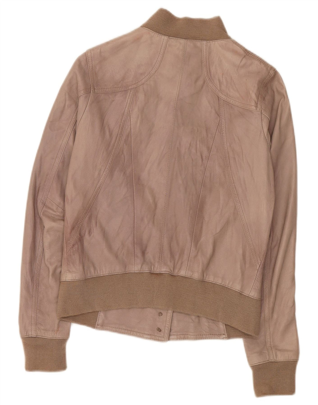 Zen Damen Crop Lederjacke UK 8 Kleines braunes Leder