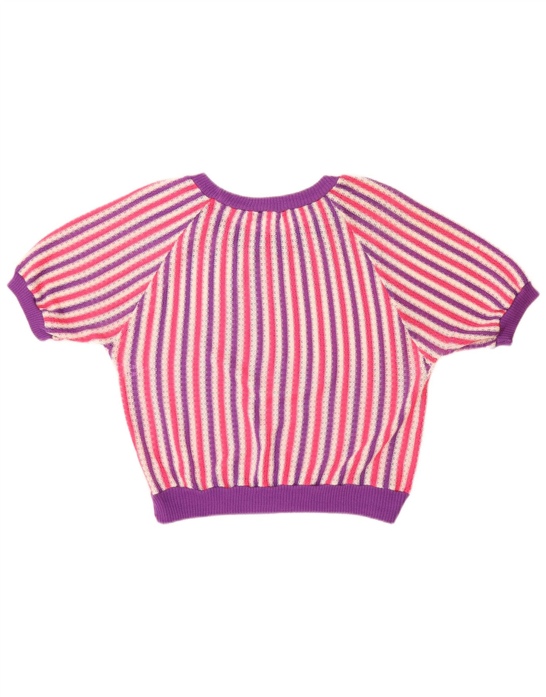 VINTAGE Damen-Pullover mit U-Boot-Ausschnitt, Gr. 14, groß, mehrfarbig gestreift