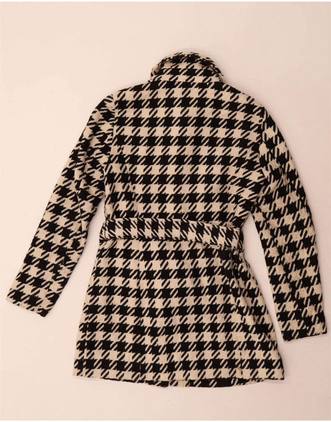 Guess Damenmantel UK 10 Small Schwarzer Hahnentritt-Polyester