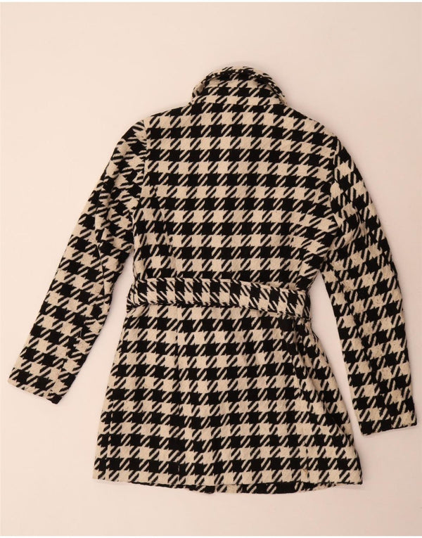 Guess Damenmantel UK 10 Small Schwarzer Hahnentritt-Polyester