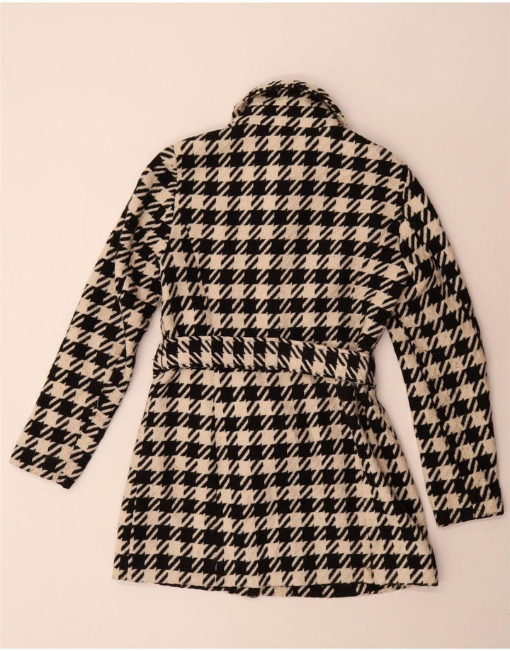 Guess Damenmantel UK 10 Small Schwarzer Hahnentritt-Polyester