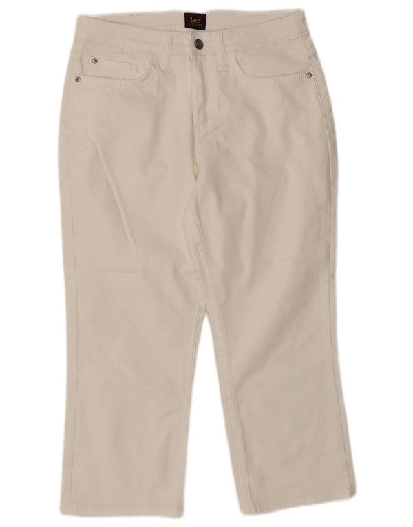 Lee Damen Caprijeans US 8 Medium W30 L21 Weiße Baumwolle