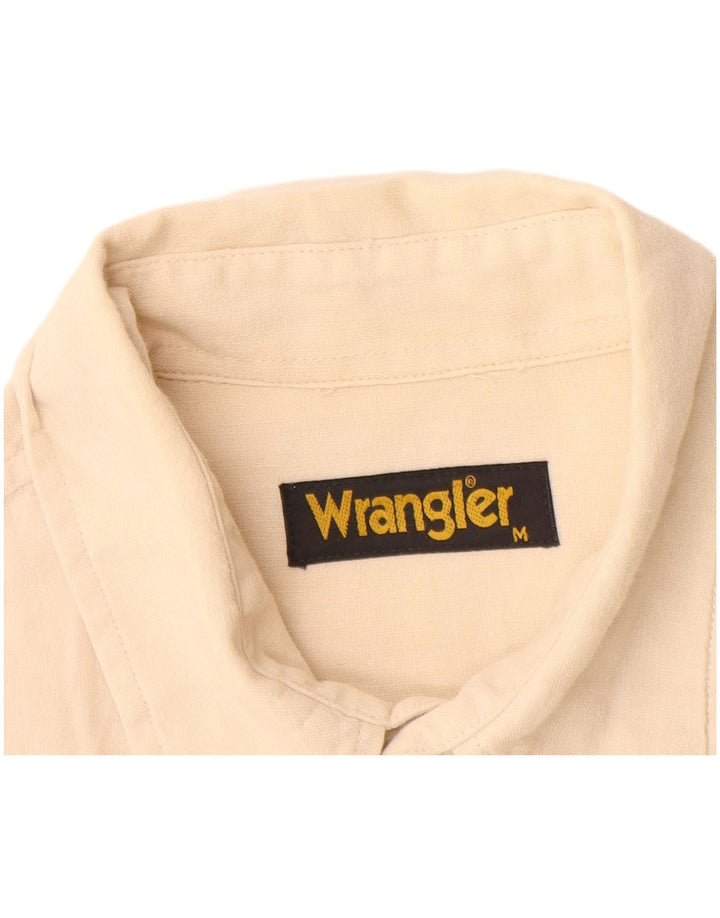 Wrangler Herren Kurzarmhemd Mittelbeige Leinen