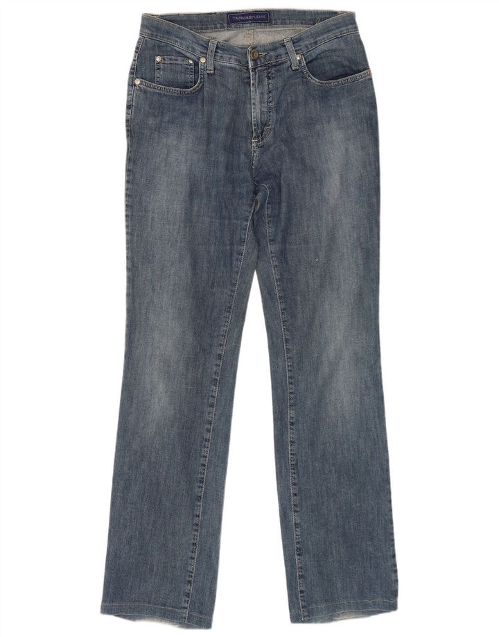 TRUSSARDI Damen Straight Jeans W26 L30 Blaue Baumwolle