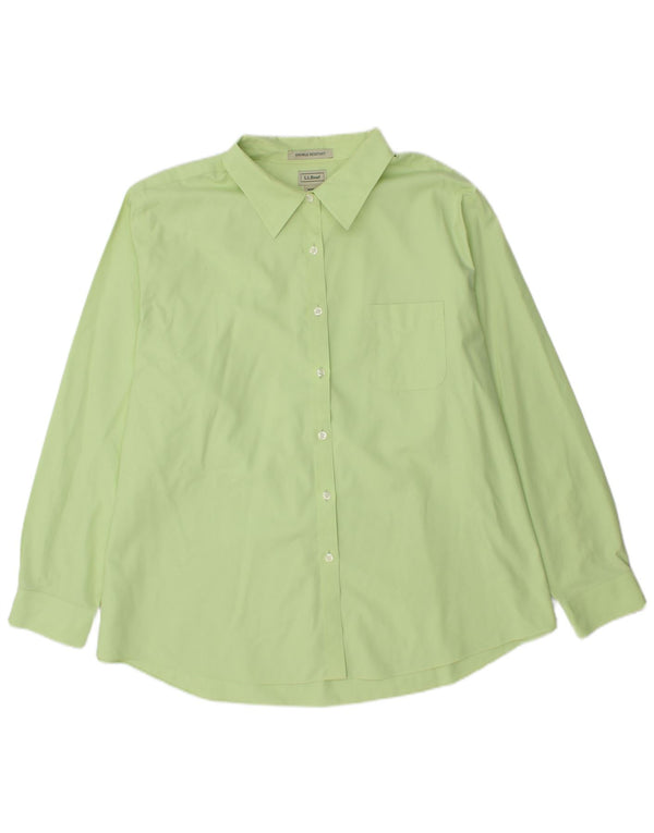 L.L.BEAN Damenhemd UK 22 3XL Grüne Baumwolle