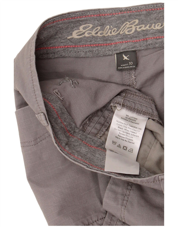 Eddie Bauer Damen-Hose, kurz geschnitten, US 10, Größe L, W34, L24, graue Baumwolle
