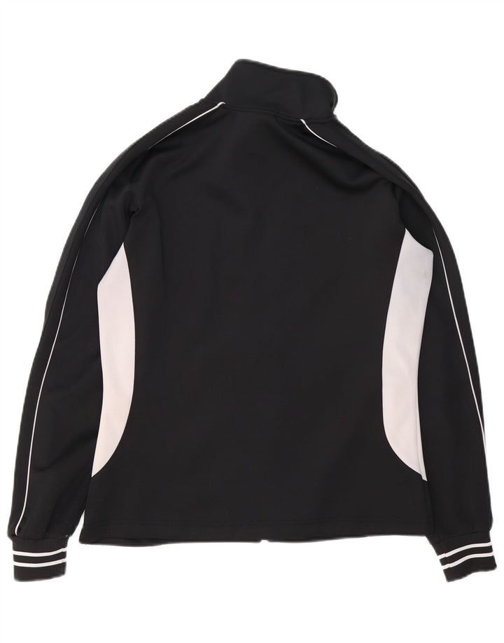 Asics Damen-Trainingsanzug-Top-Jacke UK 14 Mittelschwarzes Colourblock-Polyester