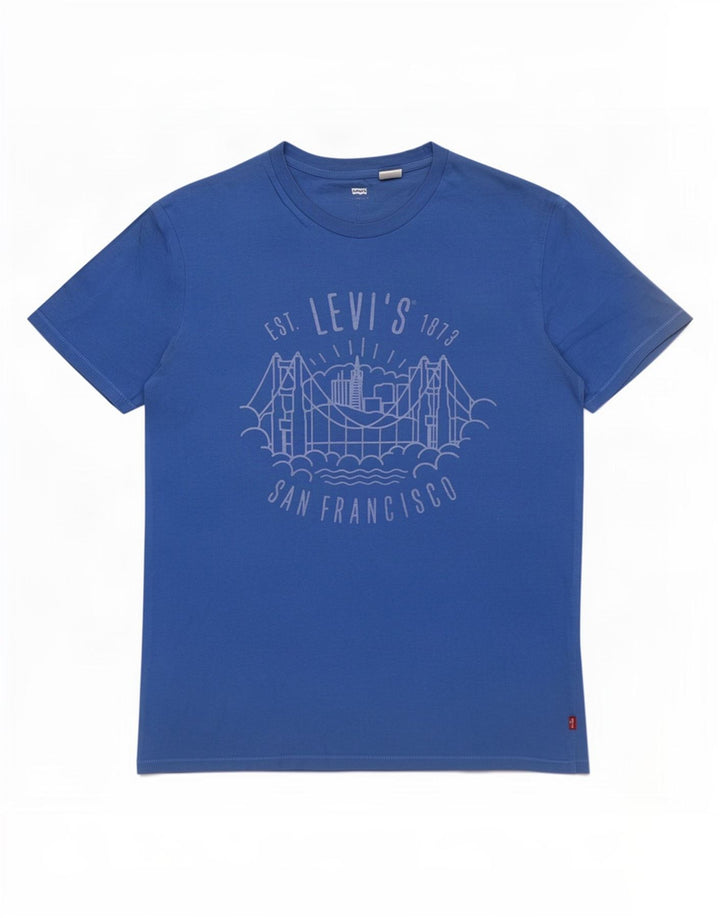 Levi's Herren-T-Shirt mit Grafik, mittelblaue Baumwolle