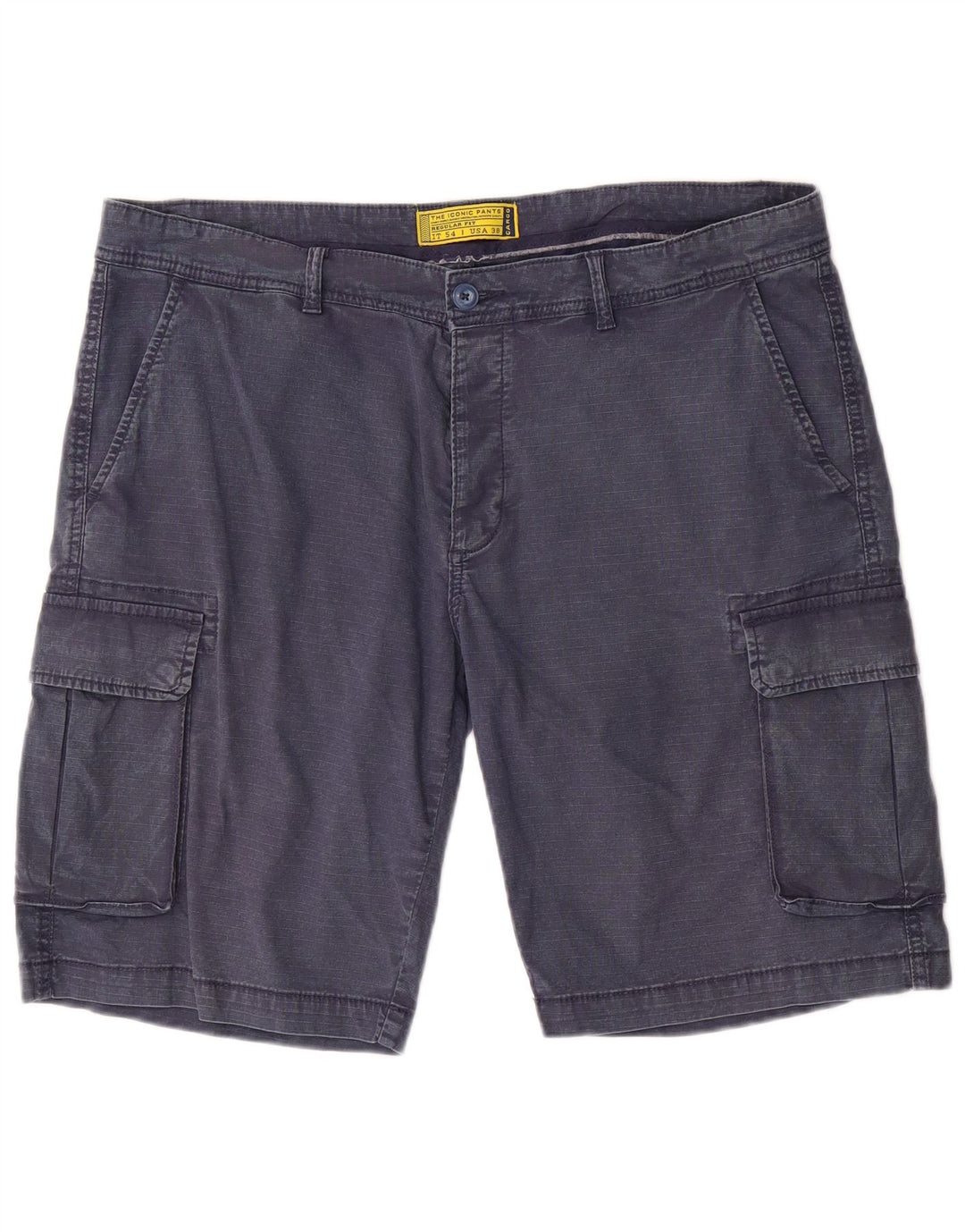 Vintage Herren-Cargoshorts mit normaler Passform, W38, XL, marineblaue Baumwolle