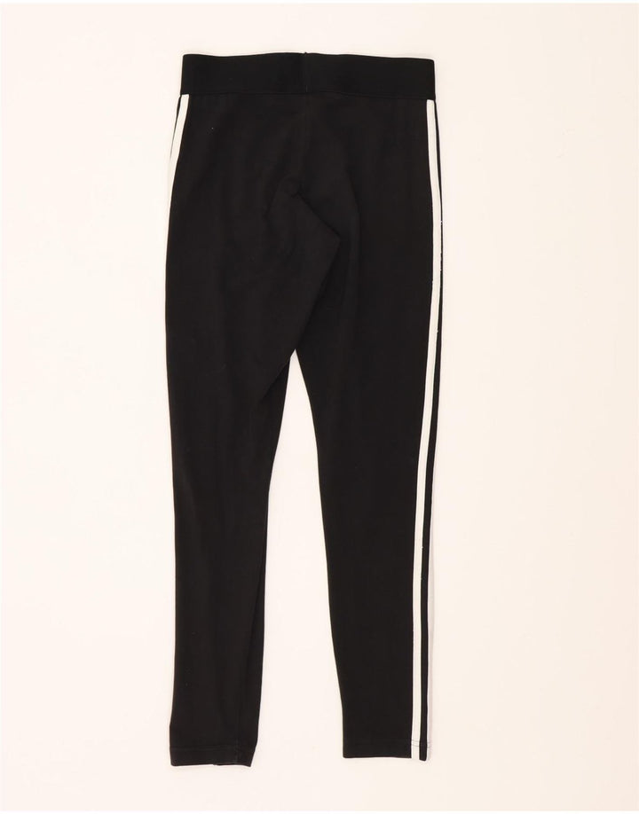 Adidas Damen Leggings UK 10 Small Schwarz Baumwolle