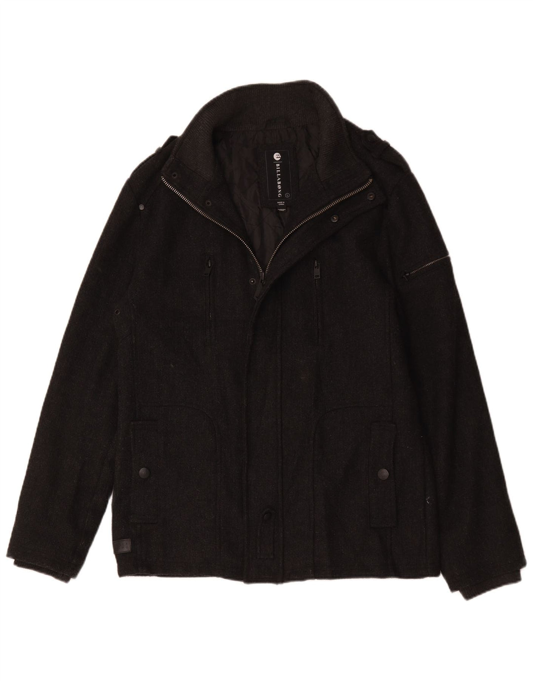 Billabong Herren Militärjacke UK 40 Large Grau Polyester