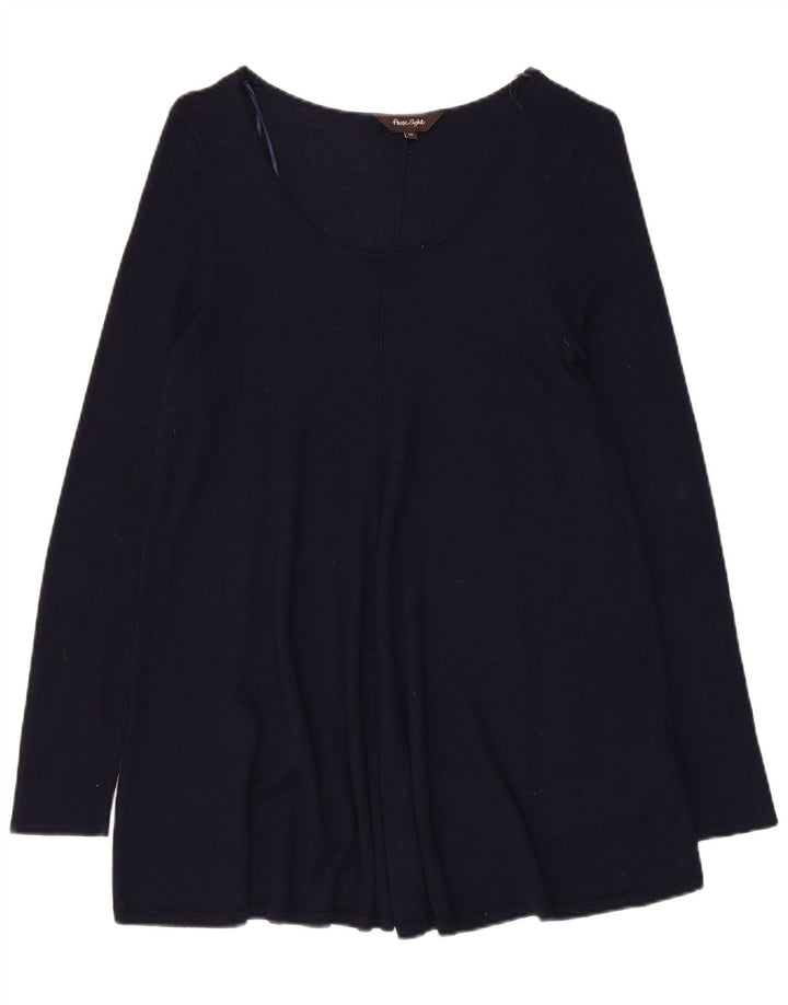 PHASE EIGHT Langarm-Blusenoberteil für Damen UK 12 Mittelmarineblaue Viskose