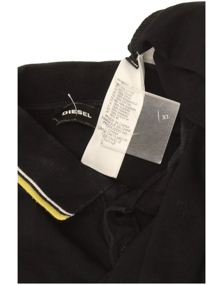 DIESEL Herren Poloshirt XL Schwarz Baumwolle