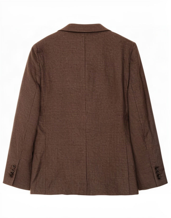 Marks & Spencer Herren Longline Blazer Jacke UK 44 XL Brauner Hahnentritt
