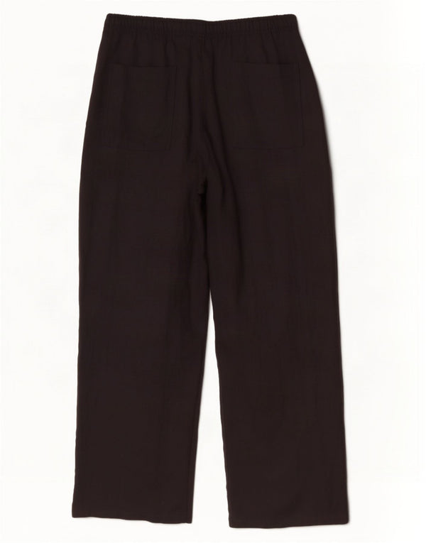 Zara Damen-Chinohose mit hoher Taille und weitem Bein, XL, W32, L31, schwarzes Lyocell
