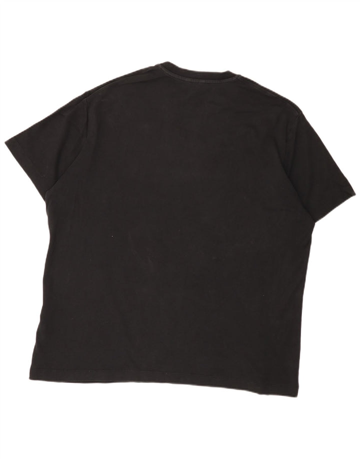 Massimo Dutti Herren T-Shirt Top 2XL Schwarz Baumwolle