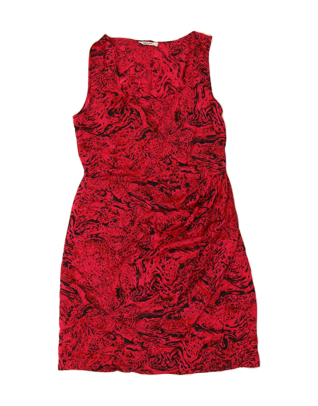 DKNY Womens Abstract Pattern Sleeveless Sheath Dress UK 12 Medium Red Vintage Dkny and Second-Hand Dkny from Messina Hembry 