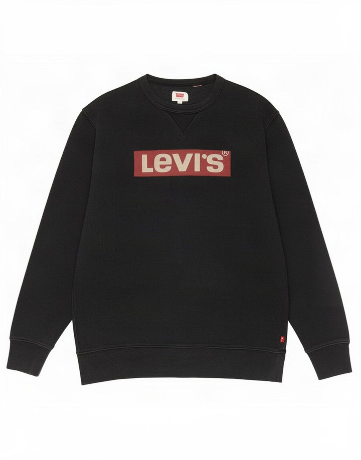 Levi's Herren-Sweatshirt mit Grafik, groß, aus schwarzer Baumwolle