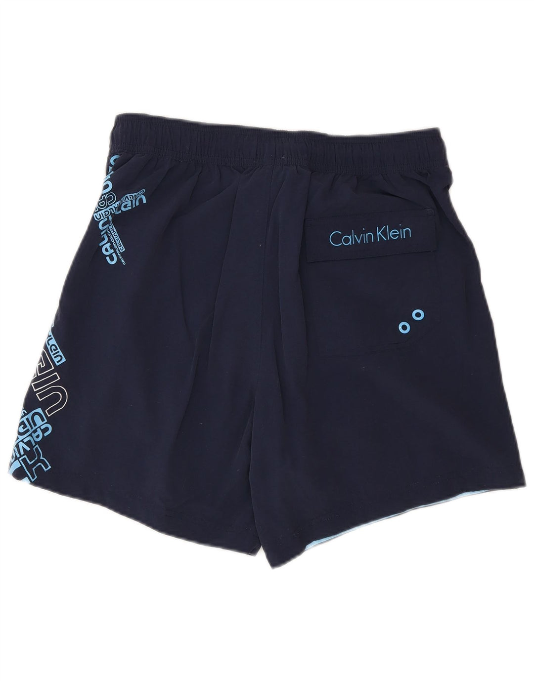 Calvin Klein Herren Badeshorts mit Grafik, Größe S, marineblaues Nylon