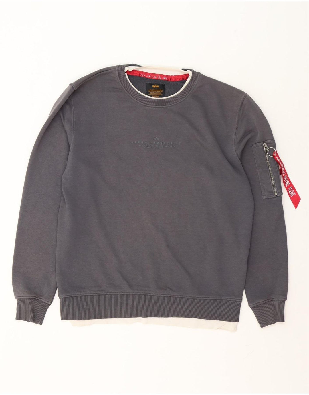 Alpha Industries Herren-Sweatshirt mit Grafik, Größe S, Grau, Baumwolle
