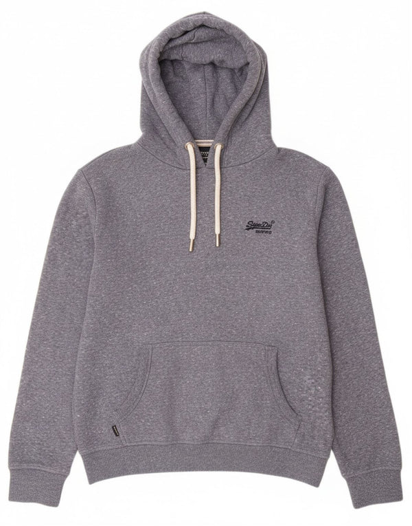 Superdry Herren-Kapuzenpullover XL aus blau gefleckter Baumwolle