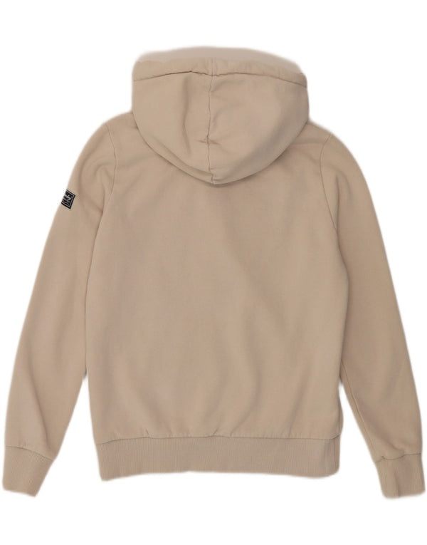 Superdry Damen Grafik-Hoodie-Pullover UK 10 Small Beige Baumwolle