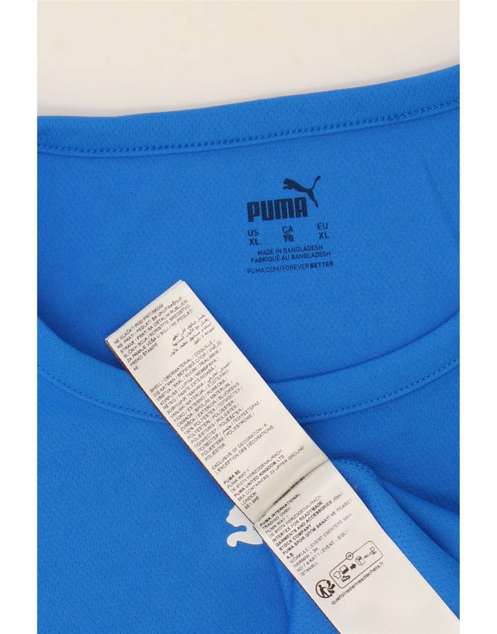 Puma Herren T-Shirt Top XL Blau Colourblock Polyester