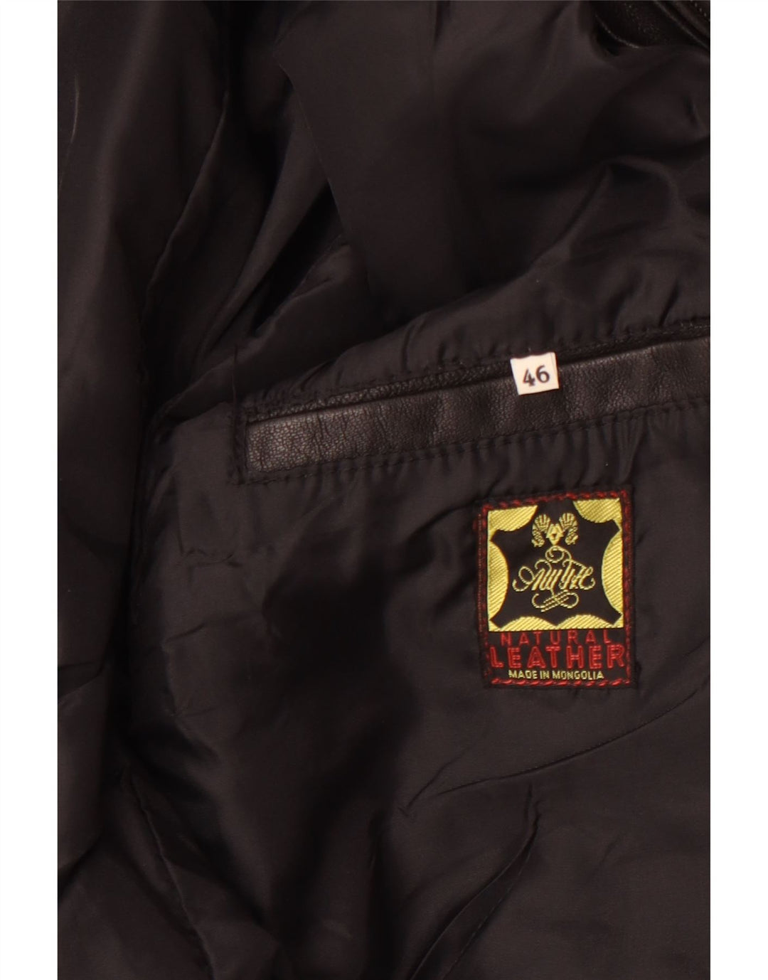 VINTAGE Herren Lederjacke EU 46 Kleines schwarzes Leder