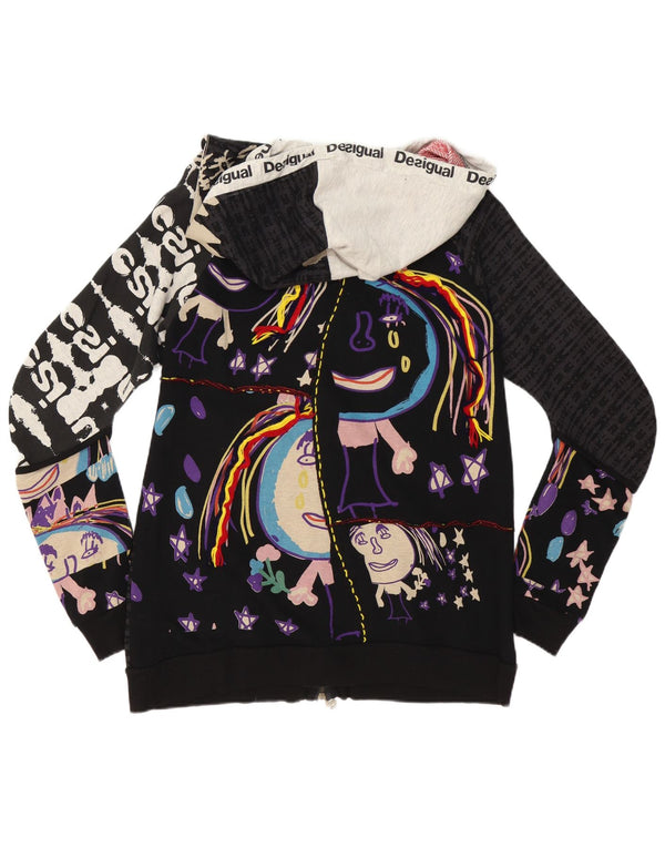 Desigual Womens Graphic Zip Hoodie Pullover UK 16 Große mehrfarbige Baumwolle