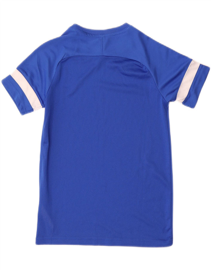 Nike Dri Fit T-Shirt-Oberteil für Jungen, 10–11 Jahre, mittelblaues Farbblock-Polyester